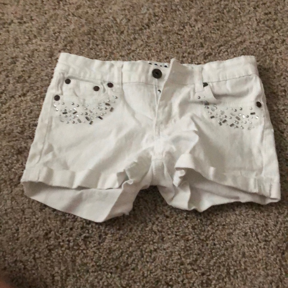 White Jean shorts